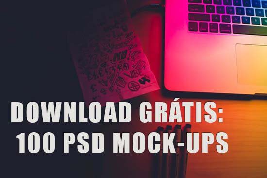 Download Mockups Gratuitos - 100 PSD FREE para DOWNLOAD